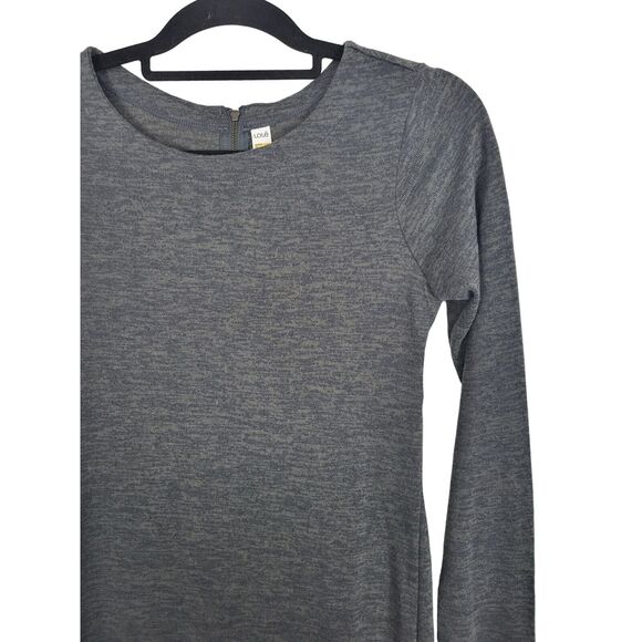 Lole Midi Dress XS Womens Grey Long Sleeve Back Zip Knee Length Spring Fall - Picture 2 of 5